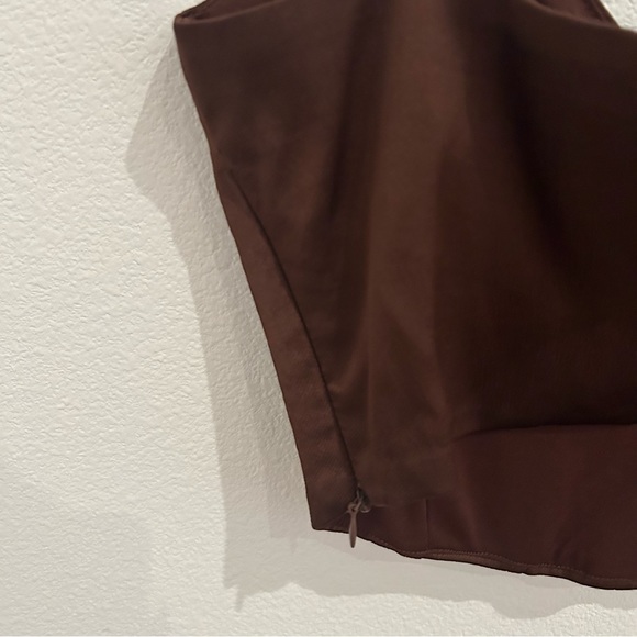 Zara Dark Brown Corset Tank Top - Picture 4 of 7